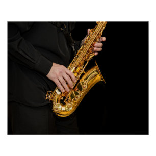 Saxophone Player hands Saxophonist playing jazz  P Poster
