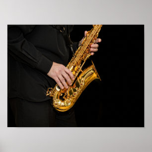Saxophone Player hands Saxophonist playing jazz  Poster