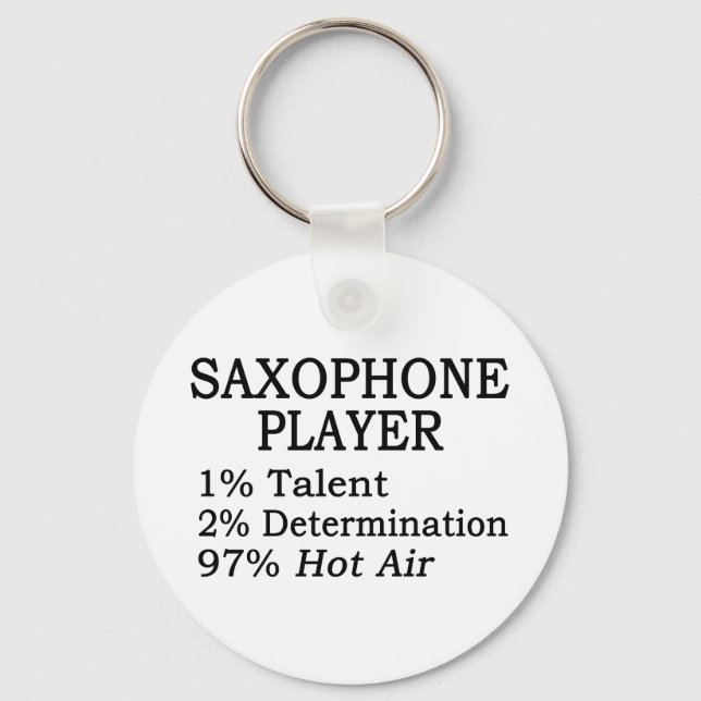 Saxophone Player Hot Air Key Ring (Front)