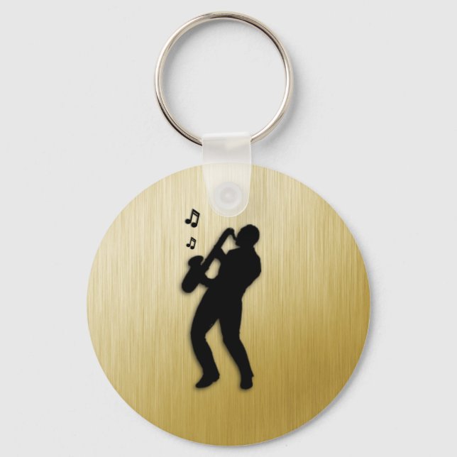 Saxophone Player Key Ring (Front)