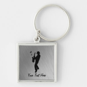 Saxophone Player Key Ring