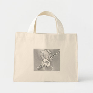 saxophone player mini tote bag