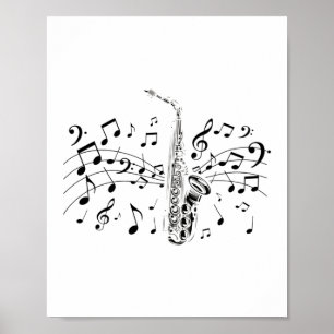 Saxophone Player Musical Instrument Musician Gift Poster