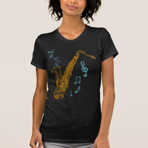Saxophone Player Musician Jazz Music Art T-Shirt