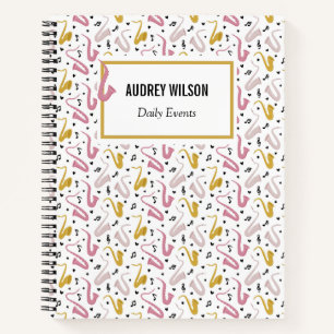Saxophone Player Musician Jazz Notebook