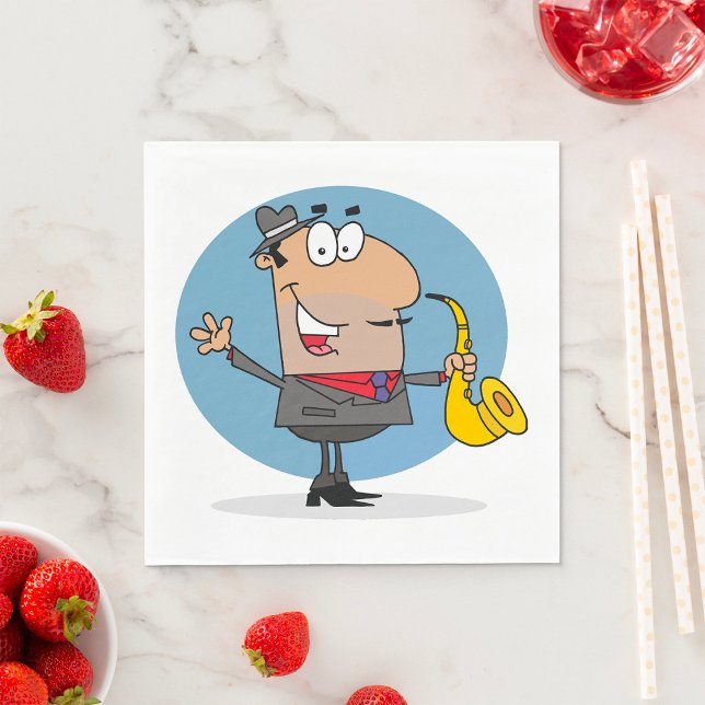 Saxophone Player Musician Napkin (Creator Uploaded)