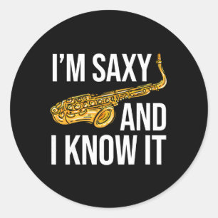 Saxophone Player Musicians Saxophone Player And Te Classic Round Sticker