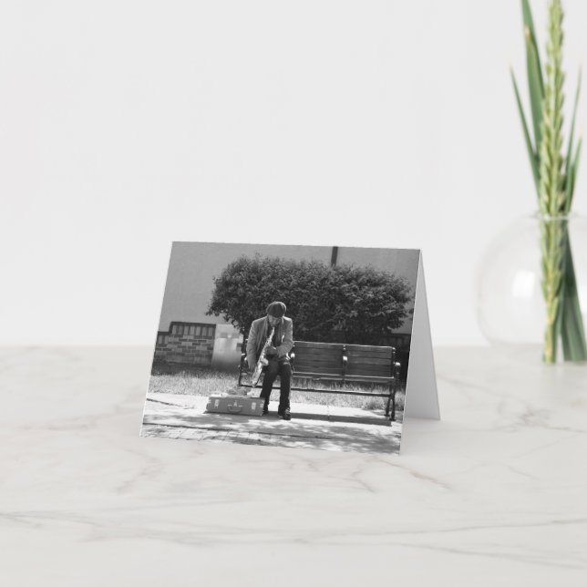 Saxophone Player Note Card (Front)