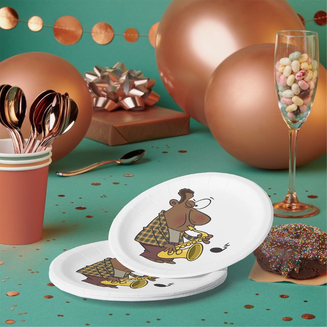 Saxophone Player Paper Plate (Creator Uploaded)