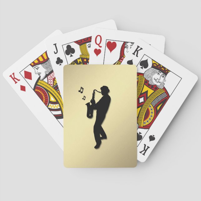 Saxophone Player Playing Cards (Back)