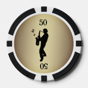 Saxophone Player Poker Chips