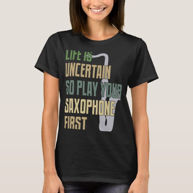 Saxophone Player Retro Style T-Shirt (Front)