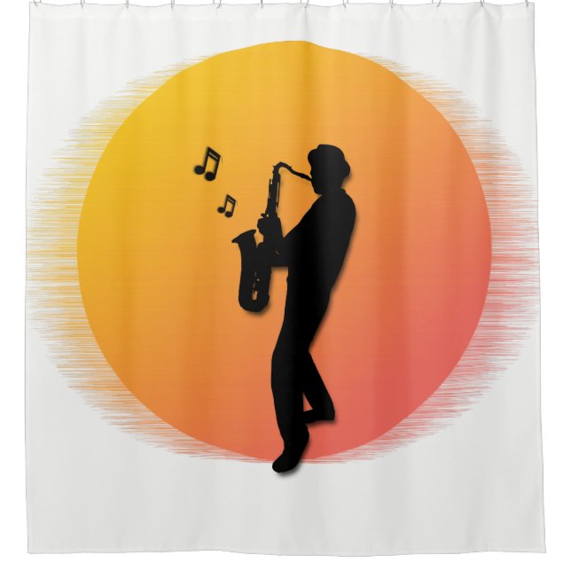 Saxophone Player Shower Curtain (Front)
