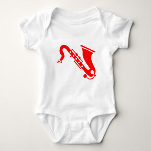 Saxophone - Red Baby Bodysuit