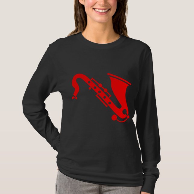 Saxophone - Red T-Shirt (Front)