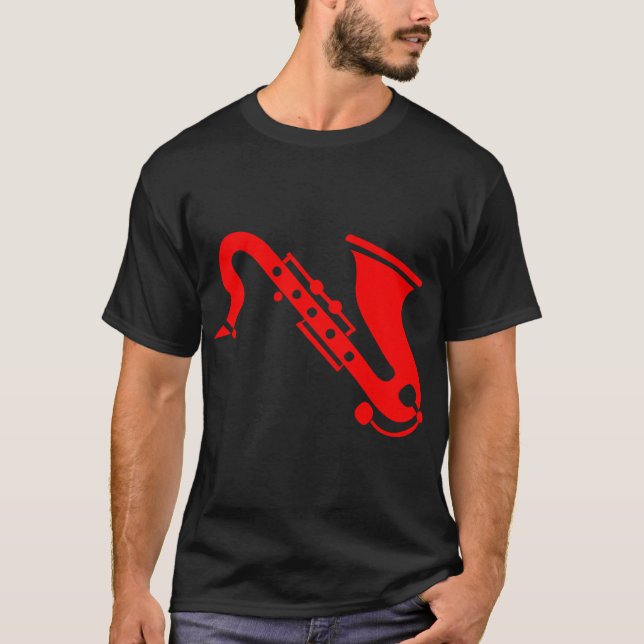 Saxophone - Red T-Shirt (Front)