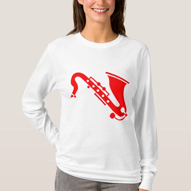 Saxophone - Red T-Shirt (Front)