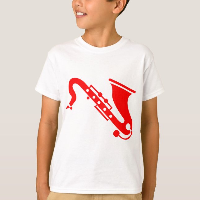Saxophone - Red T-Shirt (Front)