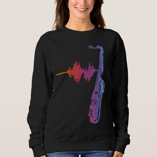 Saxophone Reeds Sound Frequency Saxophonist Mouthp Sweatshirt (Front)