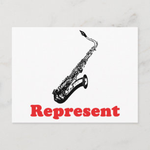 Saxophone Represent Postcard