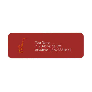 Saxophone Return Address Label