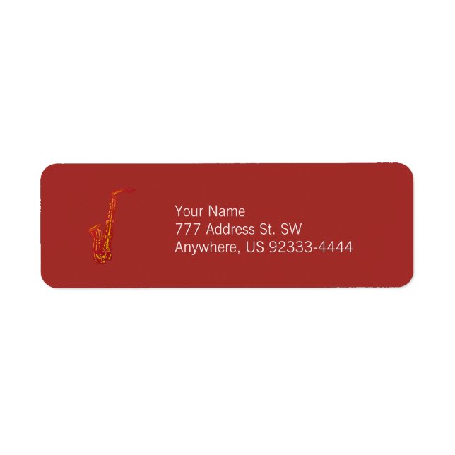 Saxophone Return Address Label (Front)