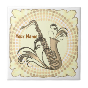 Saxophone Rhythm  Ceramic Tile