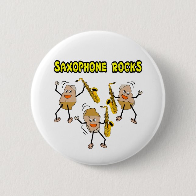 Saxophone Rocks 6 Cm Round Badge (Front)