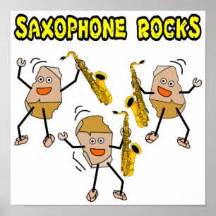 Saxophone Rocks Poster