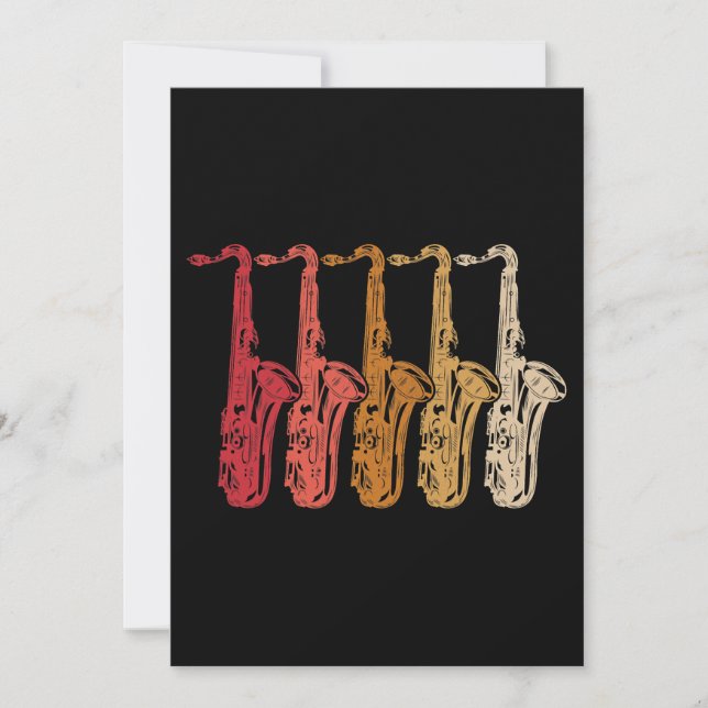 Saxophone Saxaphone Player Music Jazz Tenor Invitation (Front)