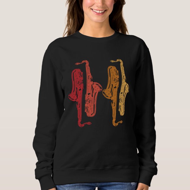 Saxophone Saxaphone Player Music Jazz Tenor Sweatshirt (Front)