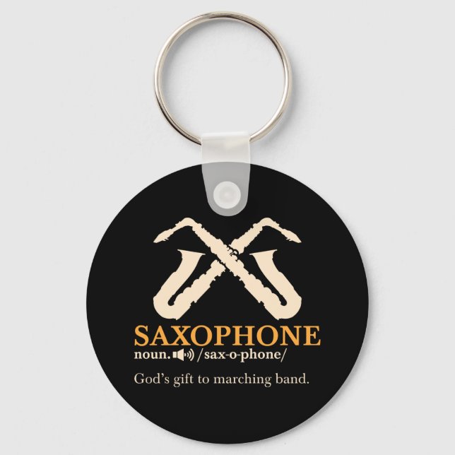 Saxophone - Saxophone Definition Key Ring (Front)