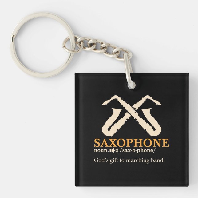 Saxophone - Saxophone Definition Key Ring (Front)