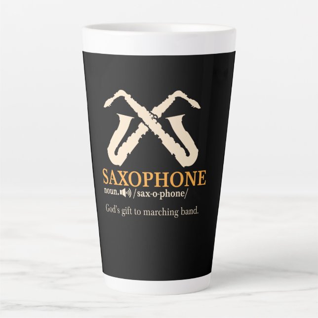 Saxophone - Saxophone Definition Latte Mug (Front)