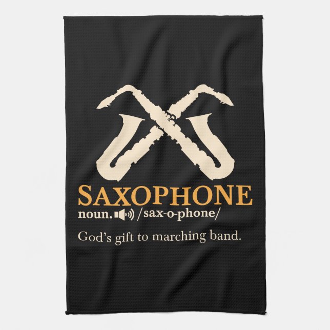 Saxophone - Saxophone Definition Tea Towel (Vertical)