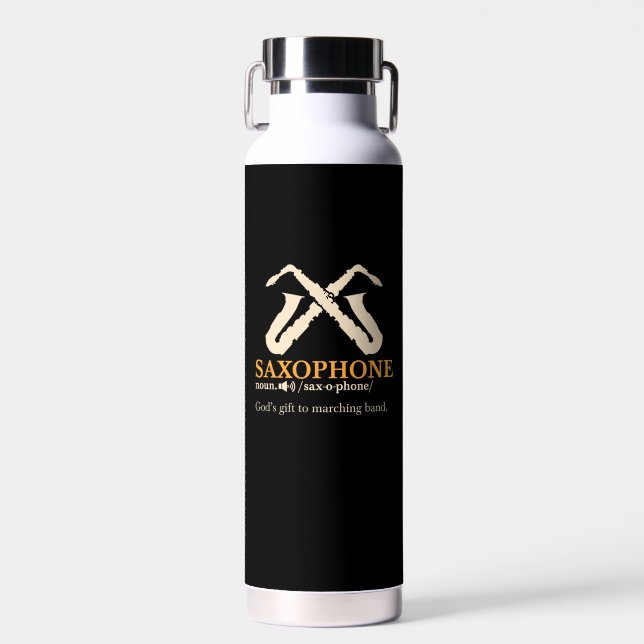 Saxophone - Saxophone Definition Water Bottle (Front)