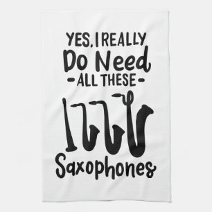 Saxophone - Saxophone Types Tea Towel