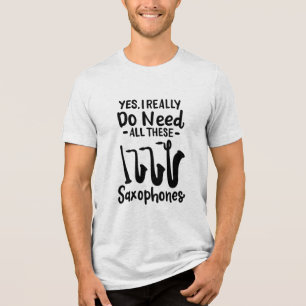 Saxophone - Saxophone Types Tri-Blend Shirt