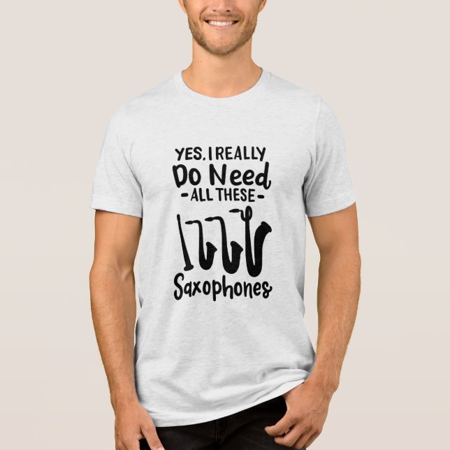 Saxophone - Saxophone Types Tri-Blend Shirt (Front)