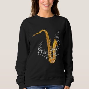 Saxophone Sheet Notes Saxophone Reed Woodwing Jazz Sweatshirt