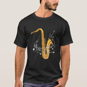 Saxophone Sheet Notes Saxophone Reed Woodwing Jazz T-Shirt