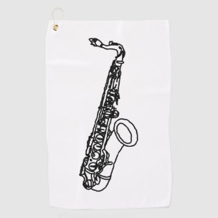 Saxophone Sketch Golf Towel