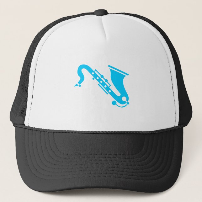 Saxophone - Sky Blue Trucker Hat (Front)
