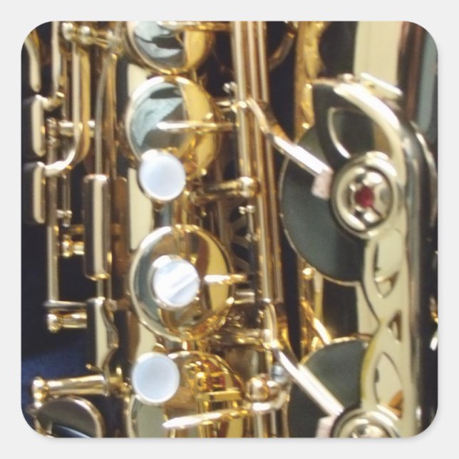 Saxophone Square Sticker (Front)