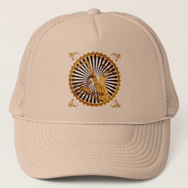 Saxophone Swirls Trucker Hat (Front)