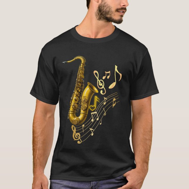 Saxophone T-Shirt for Music Lovers (Front)