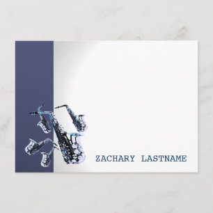 Saxophone Thank You Flat Card