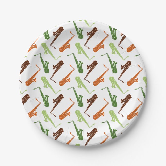 Saxophone Themed Paper Plate (Front)