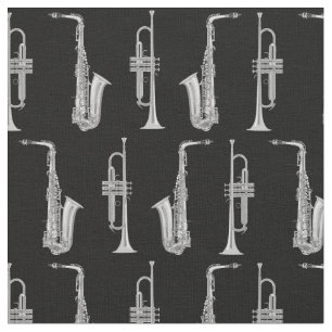 Saxophone Trumpet Musician Jazz Music Fabric