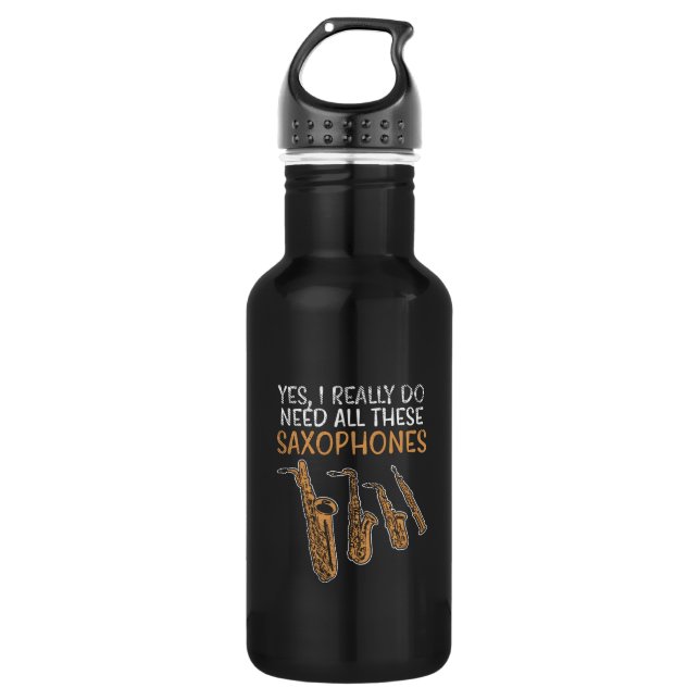 Saxophone Types 532 Ml Water Bottle (Front)